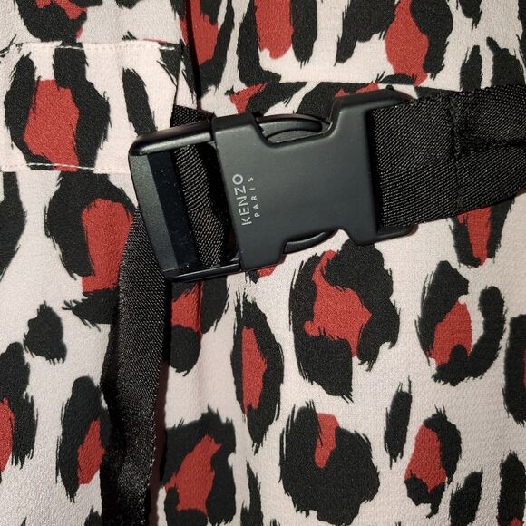 Kenzo Pink Pastel Leopard Print Belted Midi Dress size 38 FR | US Small - Picture 8 of 13